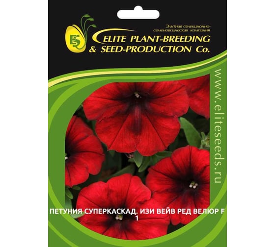 Семена ELITE PLANT-BREEDING & SEED PRODUCTION Co. Петуния суперкаскадная изи вейв ред велюр f1 50 шт эс 1999944785 1