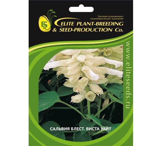 Семена ELITE PLANT-BREEDING & SEED PRODUCTION Co. Сальвия блестящая виста уайт 500 шт эс 1026994198