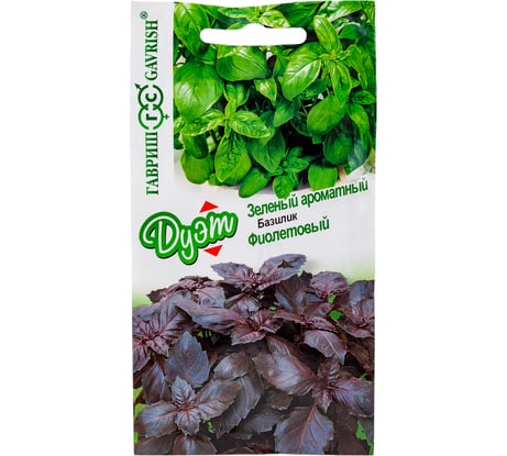 Базилик ГАВРИШ Фиолетовый 0,1 г, Зеленый ароматный 0,1 г, серия Дуэт 1071858121