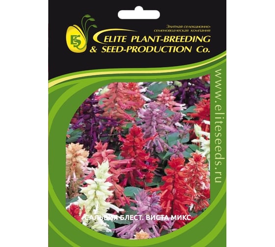 Семена ELITE PLANT-BREEDING & SEED PRODUCTION Co. Сальвия блестящая виста микс 50 шт эс мини 1070016668