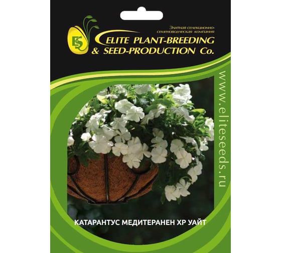 Семена ELITE PLANT-BREEDING & SEED PRODUCTION Co. Катарантус гибридный медитеранен хр уайт 30 шт эс мини 1026993816 1