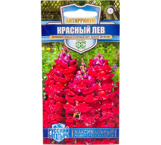 Антирринум Львиный зев ГАВРИШ Красный лев 0.05 г, Русский богатырь 1071856892 1