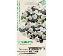 Семена ГАВРИШ Бегония Инферно белая гибридная, гранулированные, 4 шт., пробирка, Саката, серия Элитная клумба 1070729