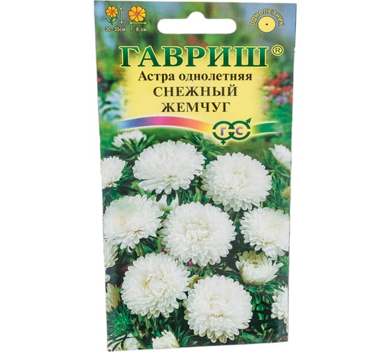 Семена ГАВРИШ Астра Снежный жемчуг, однолетняя (воронежская белая) 0,3 г 10003194 1
