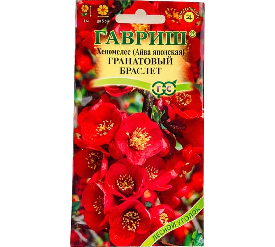 Семена ГАВРИШ Айва японская Гранатовый браслет 0,3 г 003742 1