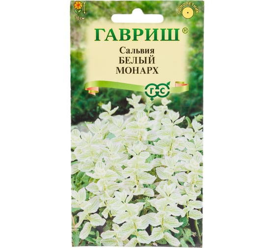 Семена ГАВРИШ Сальвия Белый монарх хорминум 0.05 г 10001704 1