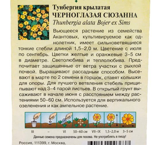 Семена ГАВРИШ Тунбергия крылатая Черноглазая Сюзанна 0.3 г 00001653