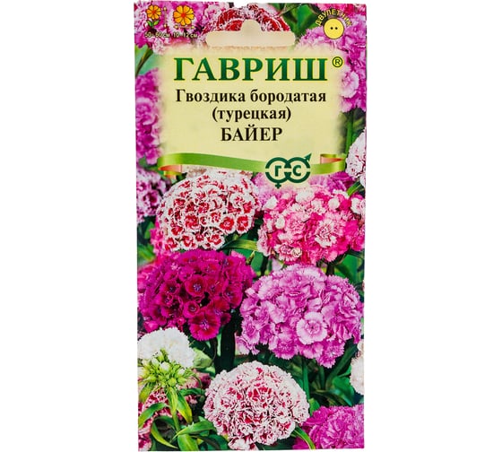 Семена ГАВРИШ Гвоздика бородатая турецкая Байер /махровая/ смесь 0.1 г 1071857774 29933402