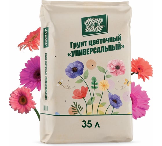 Грунт Агробалт цветочный универсальный для рассады 35 л FL0025FL0025