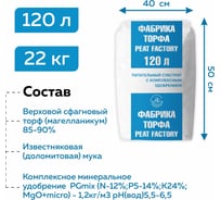 Торф для рассады Фабрика Торфа 120 л субстрат ФТ120С 30431252