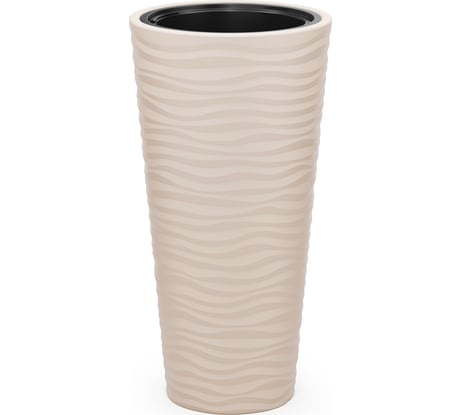 Кашпо ЗПИ «Альтернатива» "Оазис" 63л, со вставкой 13л, светло-бежевый М8083