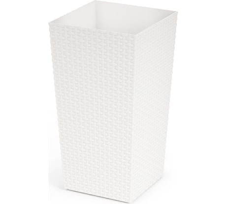 Напольное кашпо ЗПИ «Альтернатива» Ротанг 220x220x410 мм, белый М6857