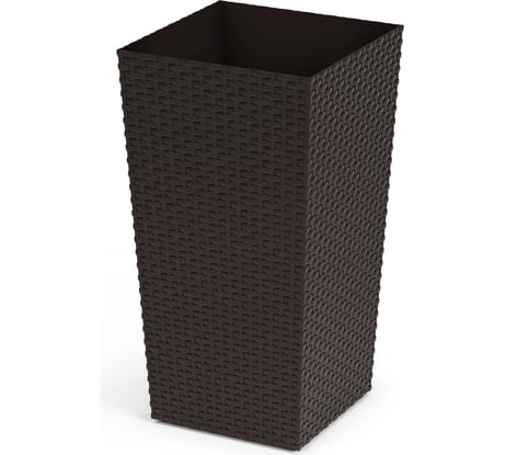 Напольное кашпо ЗПИ «Альтернатива» Ротанг 325x325x610 мм, мокко М8847