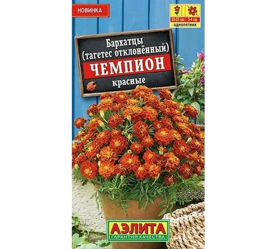Бархатцы АЭЛИТА Чемпион красные Одн ц/п 0,2г 00-00586817