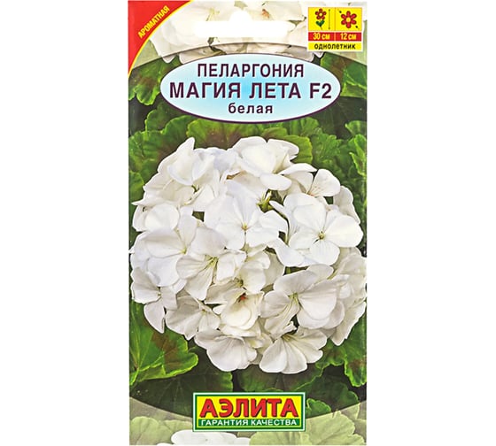 Пеларгония АЭЛИТА Магия лета F2 белая Одн 5шт 00-00574208