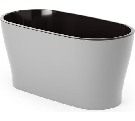 Цветочный горшок ЗПИ Альтернатива Лея 4 л, овальный, двойной, с автополивом, серый М8591