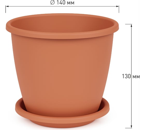 Цветочный горшок ЗПИ Альтернатива Афина 1,1 л, коричневый М6488 1