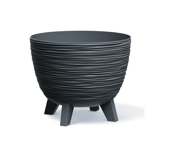 Кашпо на ножках Prosperplast DFUR240-S433 Furu d 23.6 см, h 19.5 см, 5 л, антрацит 070146 1