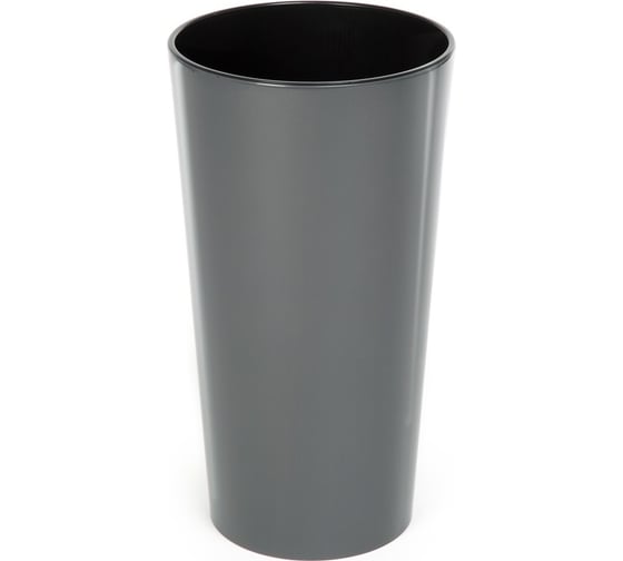 Кашпо LAMELA Sp.z o. LILIA 534, d14, h26см, антрацит, с вкладышем 027469