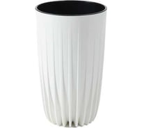 Кашпо LAMELA Sp.z o. MIRA recycled 985, высокая, с вкладышем, d30см, h515мм, белый 069555
