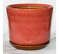 Горшок с поддоном Керама Стиль ЛИРА №3 розовый люкс, h-16см, d-19см, 2.5л 069823