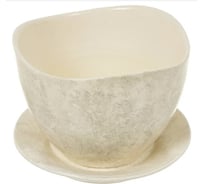 Горшок с поддоном Керама Стиль ФЛОКС Белый, h-9см, d-11см, 450мл 069605