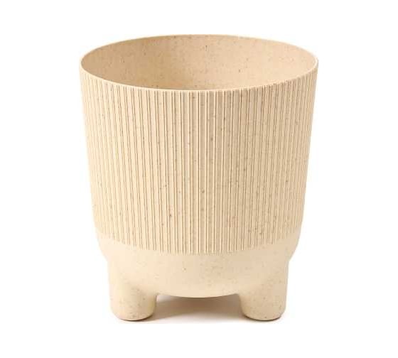 Кашпо на ножках LAMELA  ARIA 219 eco wood jumper d 14 см, h 15 см, 1.6 л, песочный 069761 1