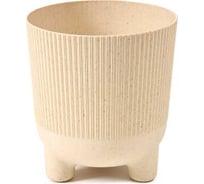 Кашпо на ножках LAMELA  ARIA 221 eco wood jumper d 18 см, h 19.5 см, 3.5 л, песочный 069763
