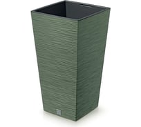 Высокое кашпо Prosperplast FURU SQUARE 395х395мм, h755мм, earth green, с вкладышем DFSH400-5615C 067618