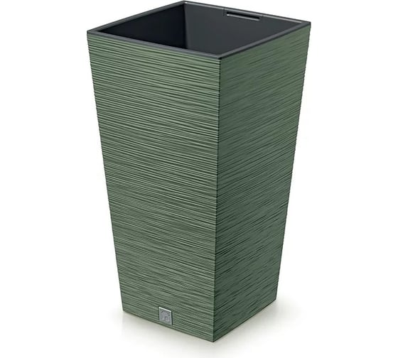 Высокое кашпо Prosperplast FURU SQUARE 395х395мм, h755мм, earth green, с вкладышем DFSH400-5615C 067618 1