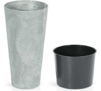 Кашпо Prosperplast Tubus Slim Beton d20см, h38см, бетон, с вкладышем DTUS200E 422U 059323