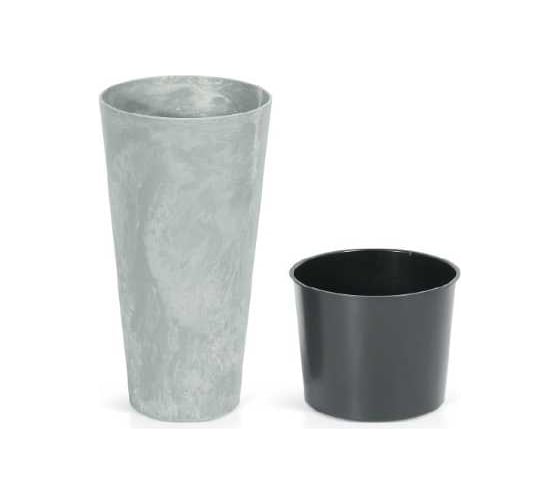 Кашпо Prosperplast Tubus Slim Beton d20см, h38см, бетон, с вкладышем DTUS200E 422U 059323