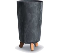 Ваза-кашпо на ножках Prosperplast GRACIA TUBUS SLIM BETON EFFECTT d19.5, h36.5см, 9л, антрацит DGTL200E-S433 067635