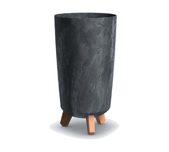 Ваза-кашпо на ножках Prosperplast GRACIA TUBUS SLIM BETON EFFECTT d19.5, h36.5см, 9л, антрацит DGTL200E-S433 067635