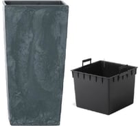 Кашпо Prosperplast Urbi Square Effect квадрат, d40х40см, h75см, anthracite ,с вкладышем DURS400E-S433 058868