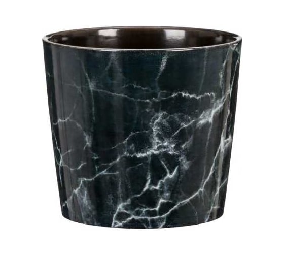 Кашпо Scheurich 870 керамика, Black Marble, d13, черный мрамор 062007 1
