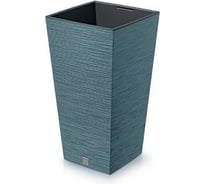Высокое кашпо Prosperplast FURU SQUARE 395х395мм, h755мм, scandinavian blue, с вкладышем DFSH400-5415C 067616