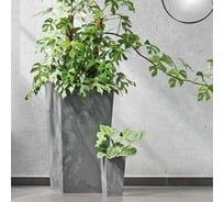 Кашпо Prosperplast Urbi Square Effect квадрат, d40х40см, h75см, темно-серый, с вкладышем DURS400E-425U 058867