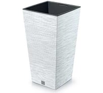 Высокое кашпо Prosperplast FURU SQUARE 395х395мм, h755мм, белый, с вкладышем DFSH400-S449 067622