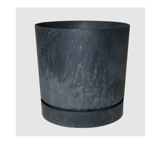 Кашпо с прикрепленным поддоном Prosperplast TUBO P EFFECT d178мм, h175мм, антрацит DPOP180E-S433 067045 1