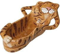 Кашпо КЕРАМИКА ЗОЛОТОЕ Тигр на спинке, необычное глазурованное, 10х27х9 см, 0.5 л 063886