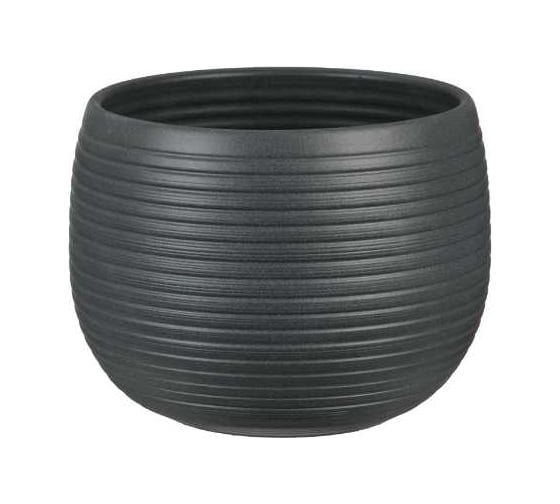Кашпо SCHEURICH 744 Graphite Stone керамика, d16 см, графит 058196 1