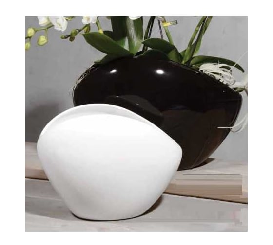 Кашпо SCHEURICH Jardiniere Shell INSPIRIO керамика, d39 h25 см, белый 069215 1