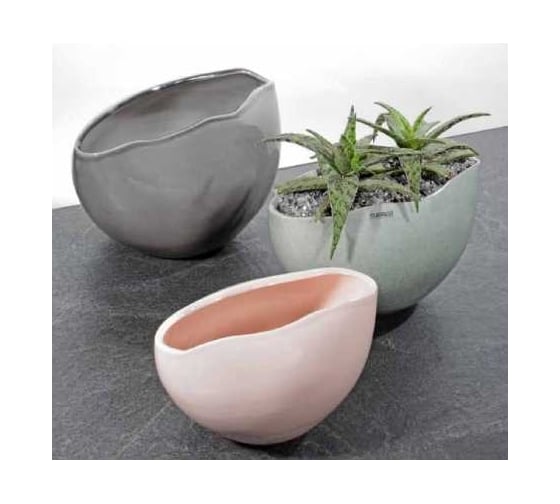 Кашпо SCHEURICH Pflanz-Jardiniere Mariposa teal керамика, d18 см, бирюзовый 063317 1