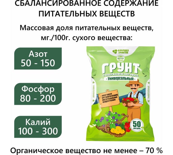 Магия роста Универсальный для рассады 50л Фабрика Торфа МРУн50