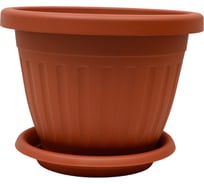 Кашпо ООО КЗНМ сильвер эко с блюдцем d 42, объём 24,6 л, терракот 530904