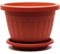 Кашпо ООО КЗНМ сильвер эко с блюдцем d 20, объём 2,6л терракот 1104770 30694442