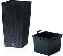 Кашпо для цветов Prosperplast RATO SQUARE антрацит 2 предмета 21 и 49л DRTS325-S433 16029649