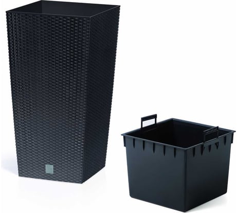 Кашпо для цветов Prosperplast RATO SQUARE антрацит 2 предмета 21 и 49л DRTS325-S433
