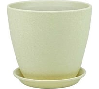 Горшок Сады Аурики керамика ВН 01 4 бутон Винил бежевый 21 см 5 л 063276